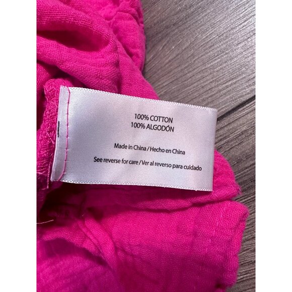 Three Dots Fuchsia Double Gauze Top NWT M - Picture 4 of 8